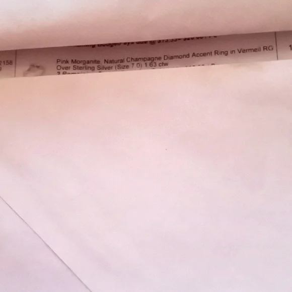 PINK MORGANITE, NATURAL CHAMPAGNE DIAMOND ACCENT RING - Picture 7 of 7